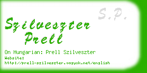 szilveszter prell business card